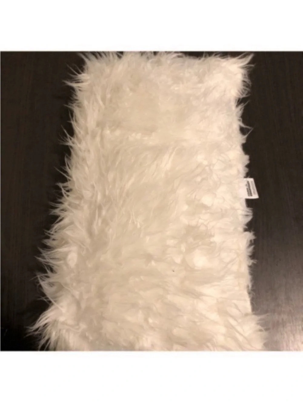 Faux Fur Gray and White Throw Pillow